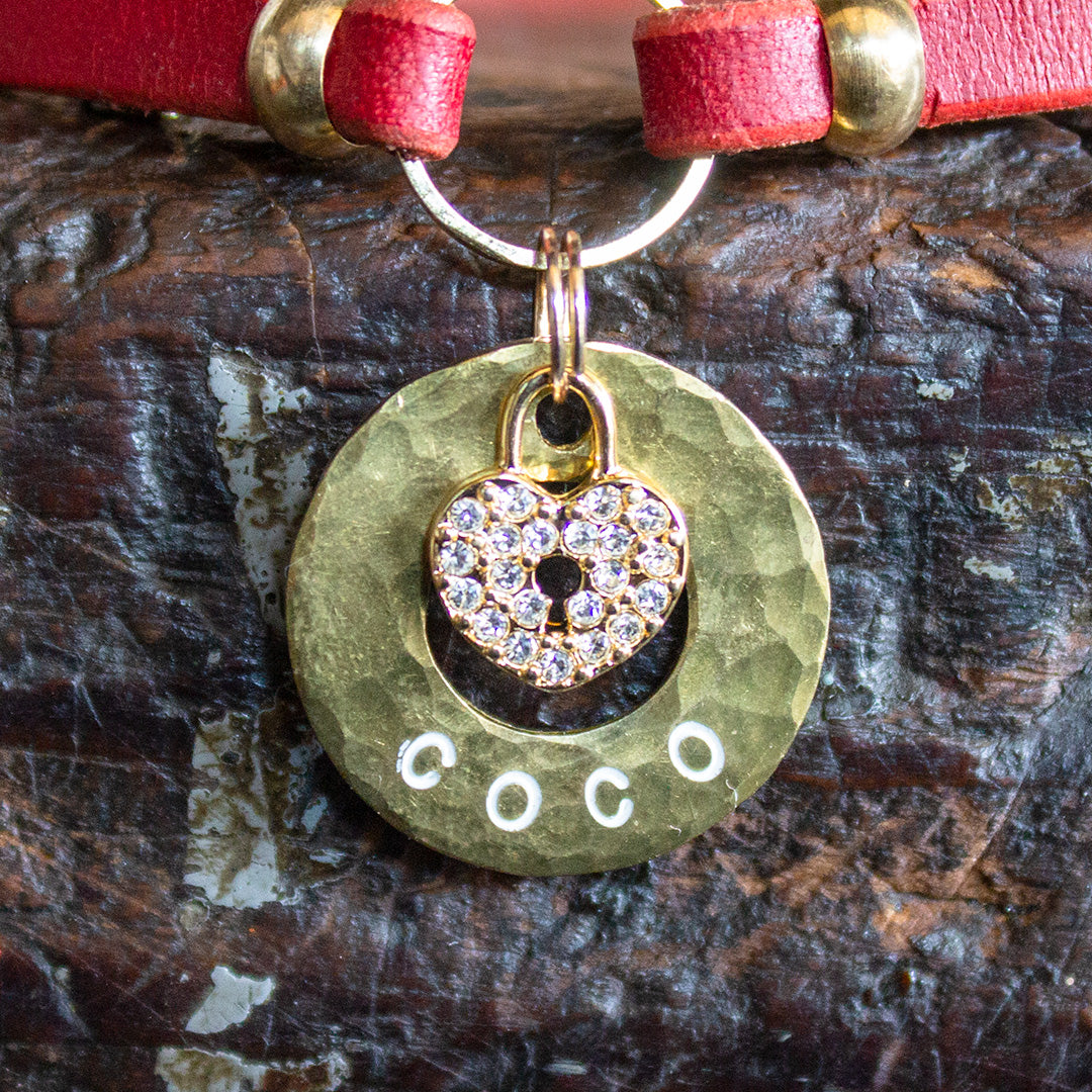 ゴールド・ハートロックの迷子札 Regalito Kobe Gold Heart Lock Tag