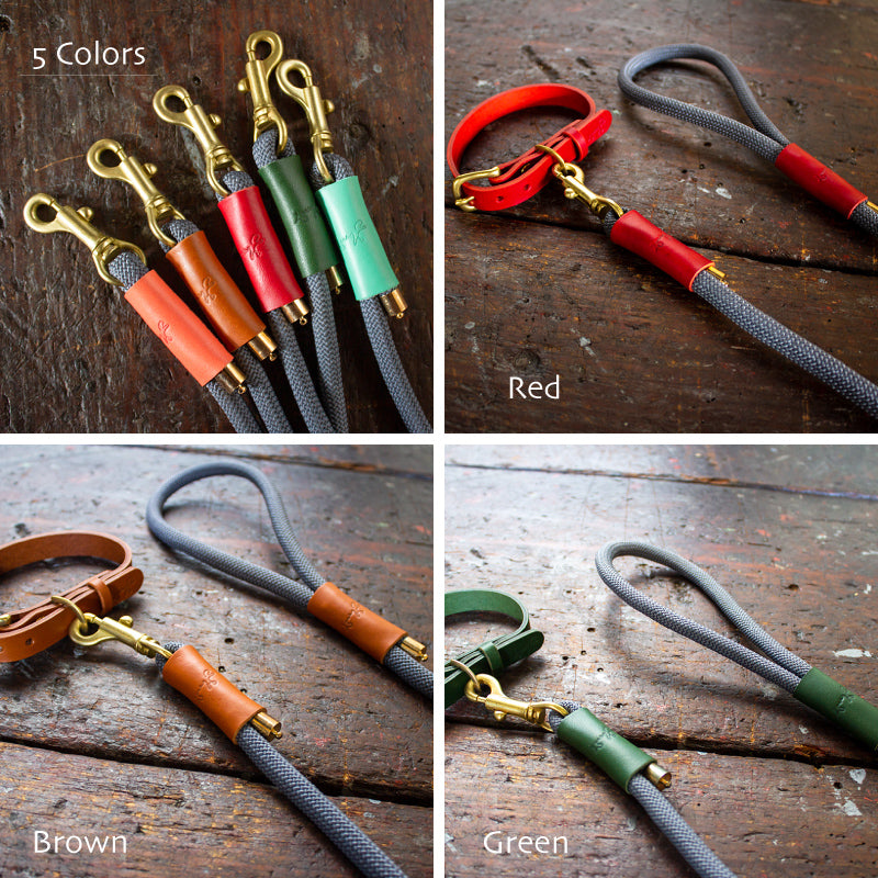 本革とロープのリード The Dog Leash 120