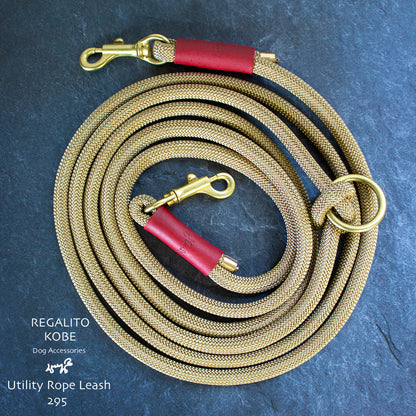 本革とロープのリード Utility The Dog Leash 295 ショルダーリード/ウエストリード/ロングリード