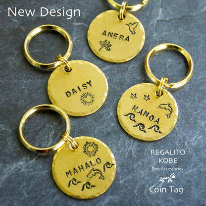 マークの刻印が選べるコイン型の迷子札　Regalito Kobe Coin Tag