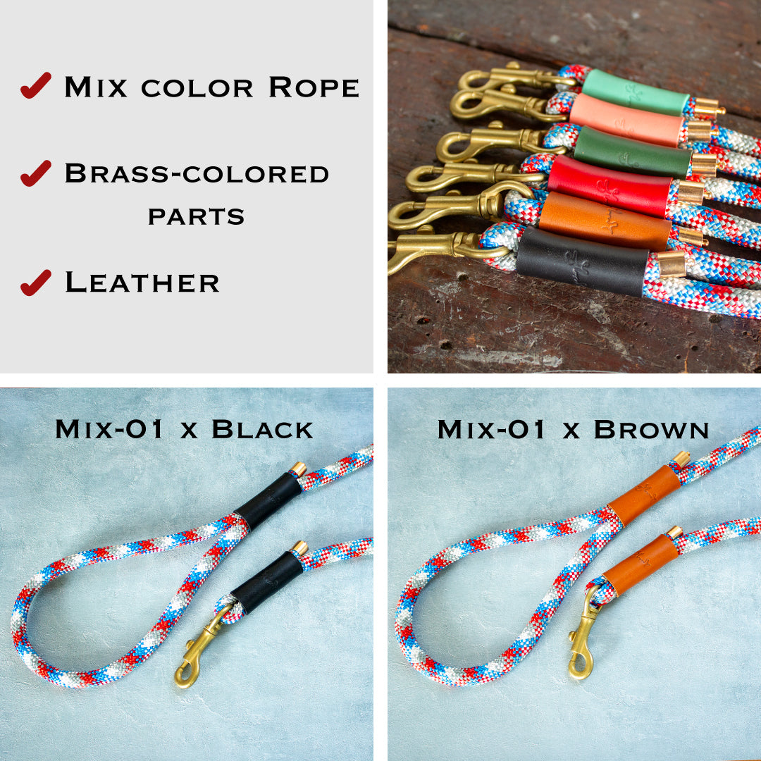 本革とロープのリード The Dog Leash 120