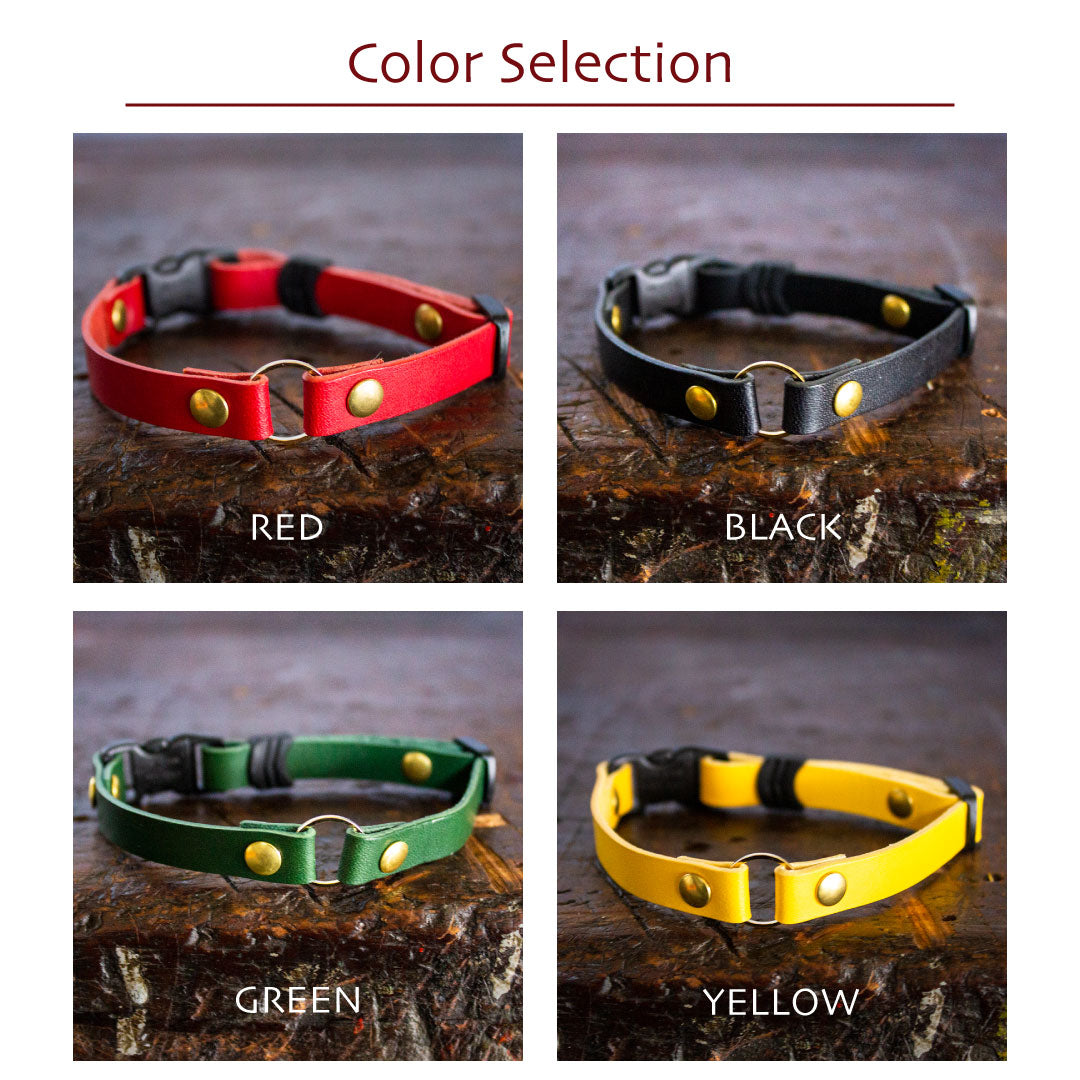 セーフティーバックル採用の本革ネコ首輪　The Cat Collar
