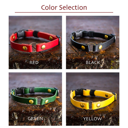 セーフティーバックル採用の本革ネコ首輪　The Cat Collar