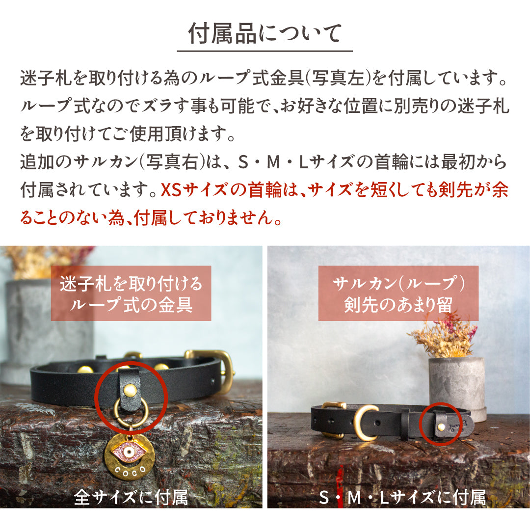 本革と真鍮の首輪　The Dog Collar