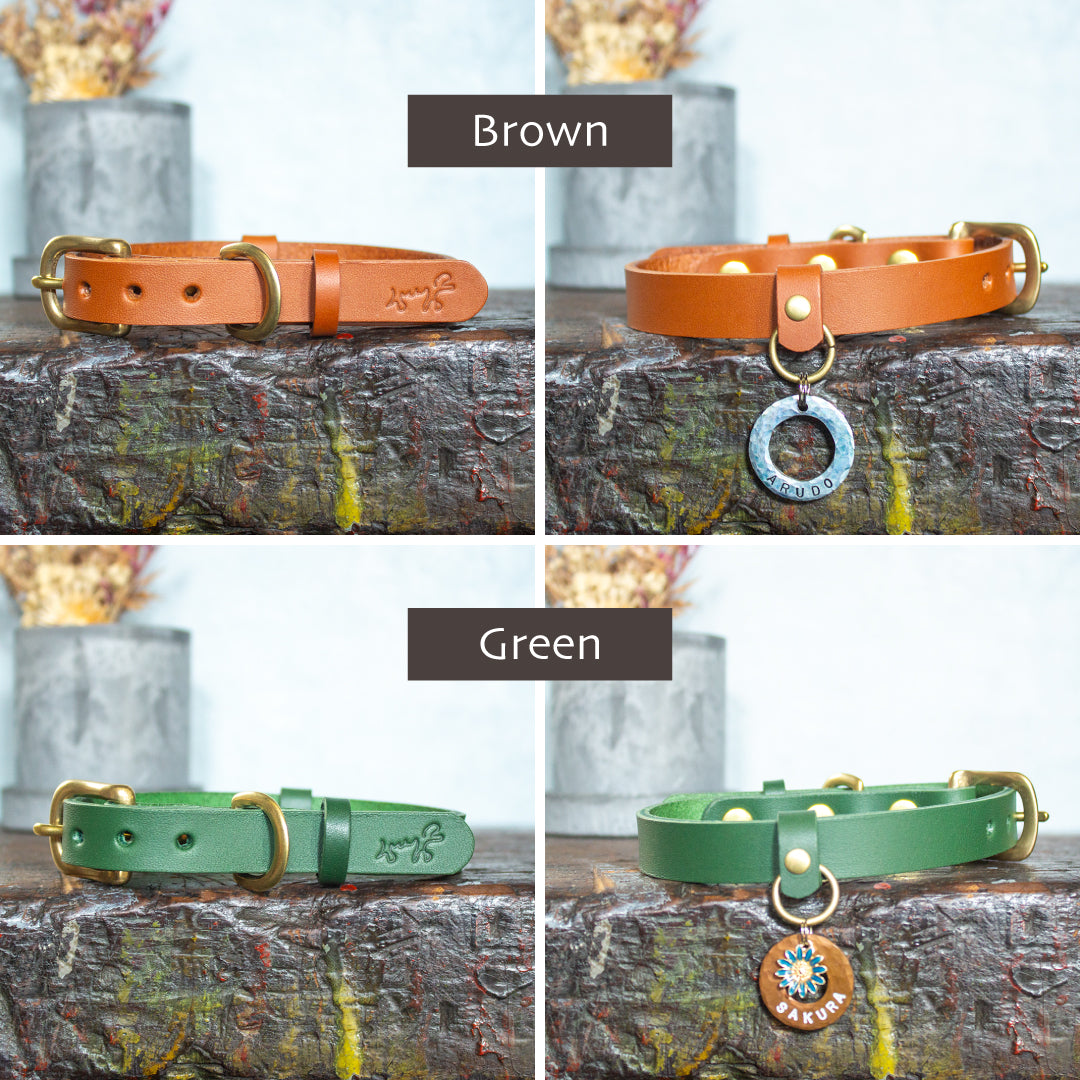 本革と真鍮の首輪　The Dog Collar