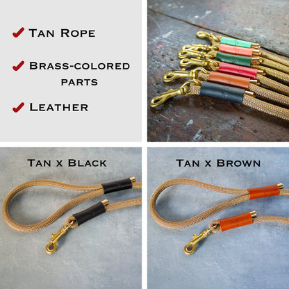 本革とロープのリード The Dog Leash 120